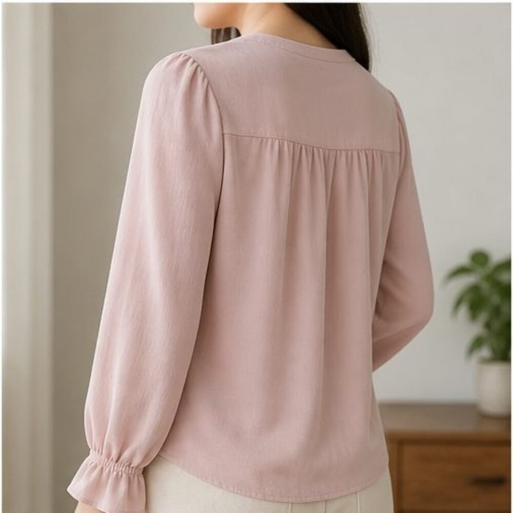 Blush Ruffle Blouse - Picture 3 of 6